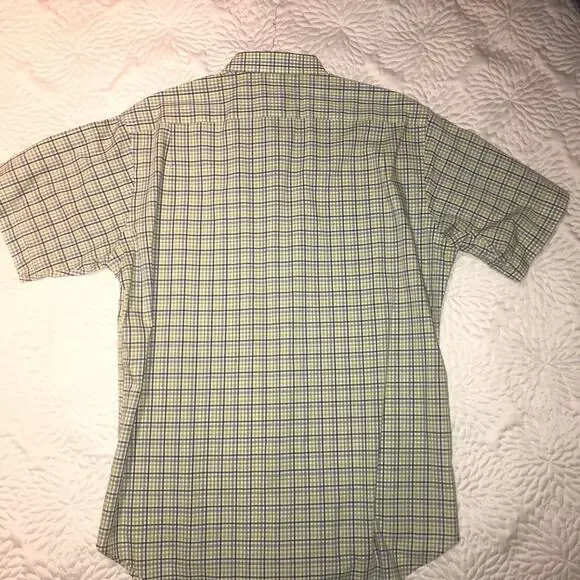 THOMAS DEAN Button Down Short Sleeve Shirt Large - Picture 4 of 5